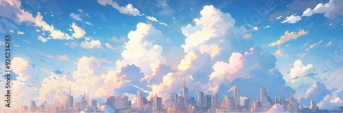 Colorful Anime-Style Fantasy Background: A Vibrant Abstract Art Canvas for Game Concept Enthusiasts, Ideal for Storybook Illustrations and 4K Digital Wallpapers.