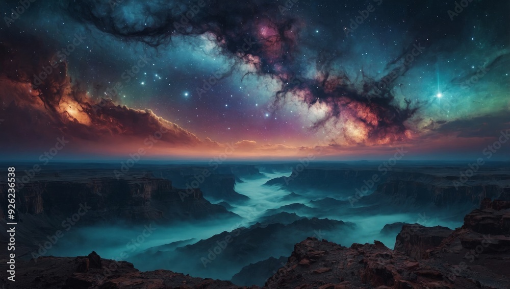 Naklejka premium “Nebula Dreamscape”: A surreal vision beyond our world.