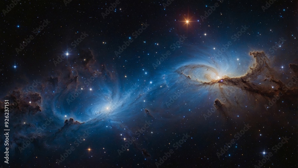 Naklejka premium “Cosmic Rhapsody”: Stars harmonizing across light-years.