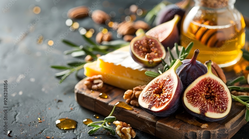 Artfully Arranged Cheese Platter with Figs Nuts and Honey Artfully Arranged Cheese Platter with Figs Nuts and Honey