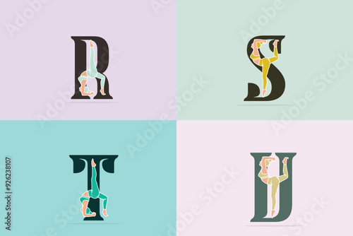 Collections of english Alphabets letter vector design. Creative Letters design. Alphabet vector template.