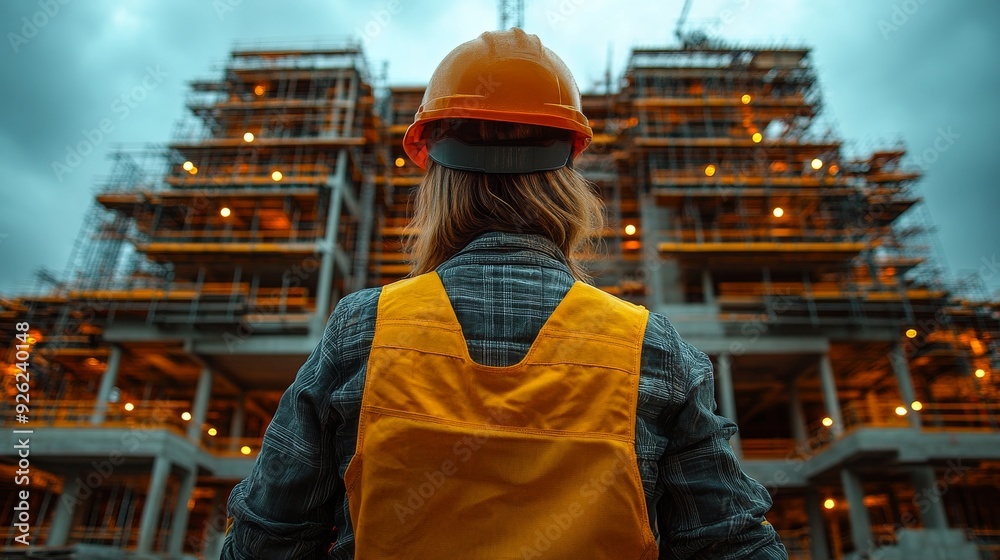 A woman engineer on a construction site A woman engineer on a construction site