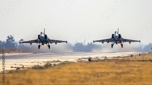 Two Mig-21s of the Indian Air Force taking off in pair together