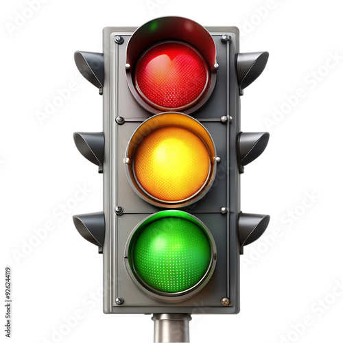 traffic light on a white
