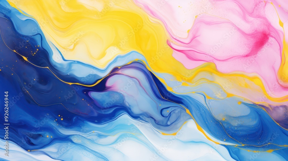 An abstract marble background featuring dynamic waves of green and purple tones creating An abstract marble background featuring dynamic waves of green and purple tones creating