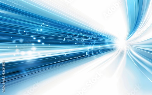 Abstract Futuristic Background with Technology Elements in Blue and White.