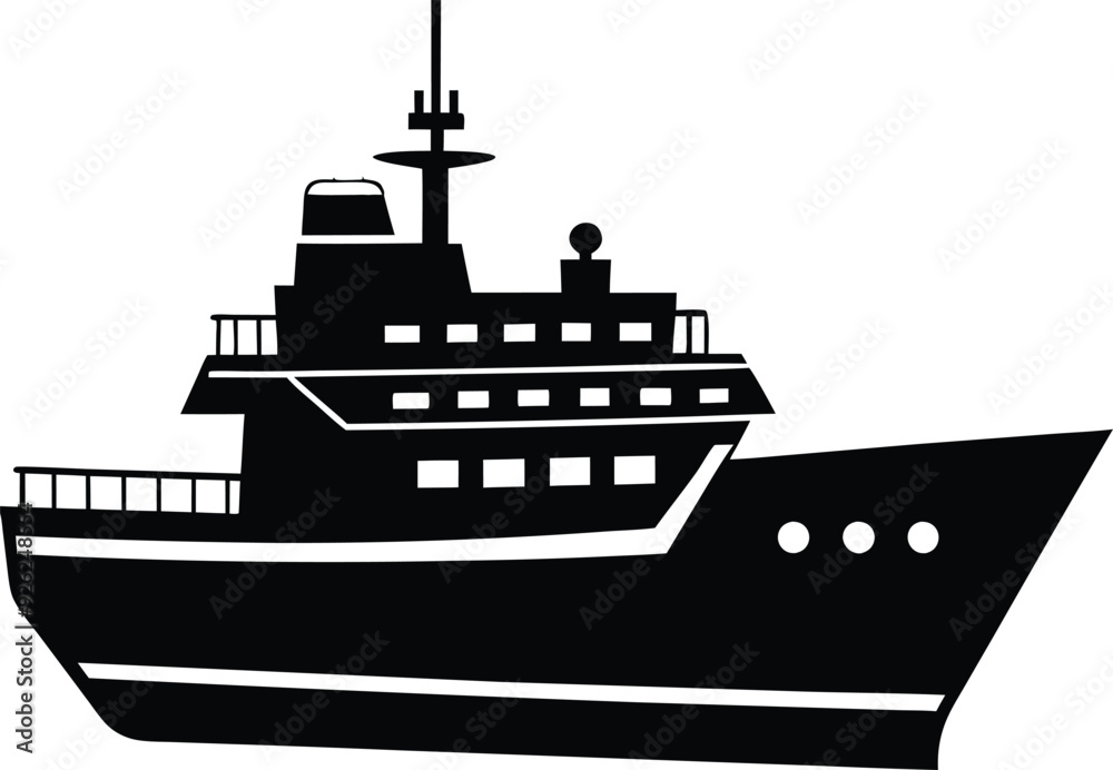 Vessel ship silhouette illustration black and white Vessel ship silhouette illustration black and white