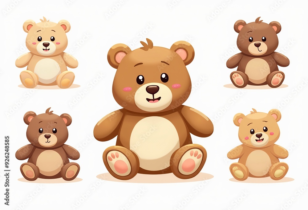 Trendy Teddy Bear Illustration, Ideal for Children's Clothing Trendy Teddy Bear Illustration, Ideal for Children's Clothing
