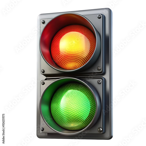 traffic light on a white