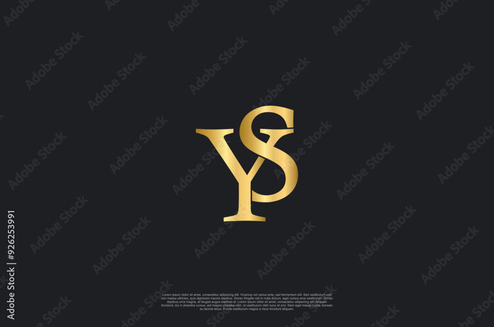initial letters luxury YS monogram,creative golden logo initial letters luxury YS monogram,creative golden logo