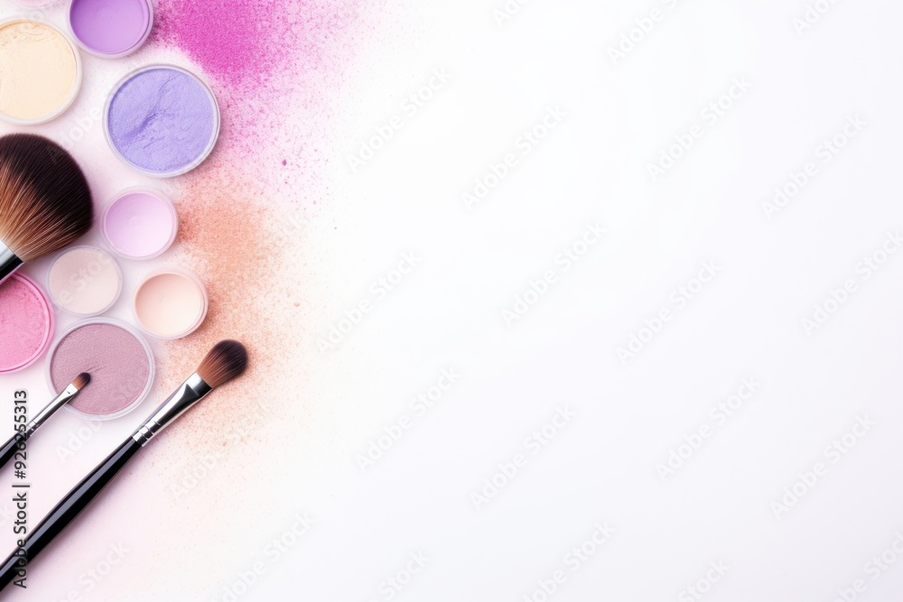 Cosmetics bag brush white background perfection. Cosmetics bag brush white background perfection.