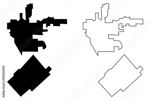 Beverly Hills, San Fernando City ( United States cities, United States of America, usa city) map vector illustration, scribble sketch City of Beverly Hills and San Fernando ( Los Angeles County) map
