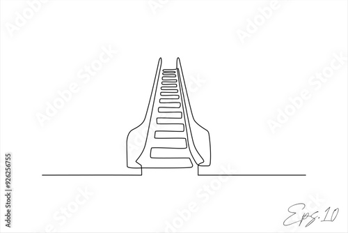 continuous line vector illustration design of a ladder