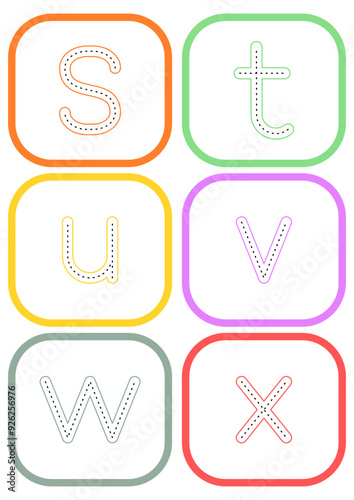 flashcard tracing letters of english alphabet writing practice