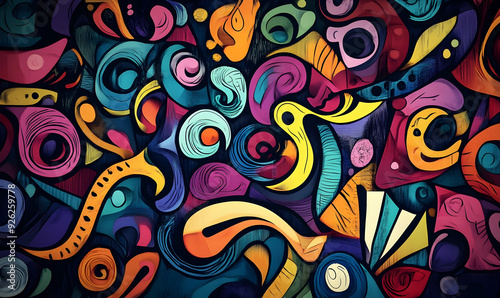 abstract doodle hand drawn design background