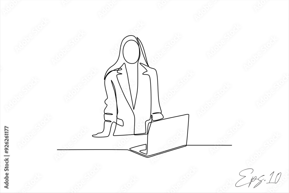 continuous line of women in the office continuous line of women in the office