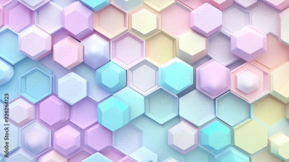 A bright and colorful image showcasing a hexagonal pattern forming a geometric background with pastel shades, creating a visually appealing and modern design that draws the eye. A bright and colorful image showcasing a hexagonal pattern forming a geometric background with pastel shades, creating a visually appealing and modern design that draws the eye.