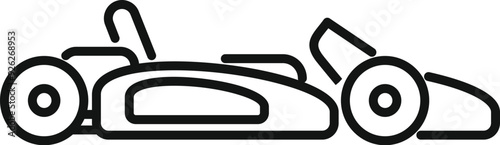 Simple line icon logo of a go kart racing sport vehicle