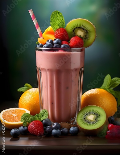 Fruit smoothie in glass