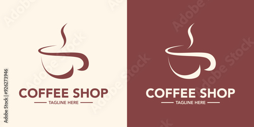 Simple coffee shop logo design. Cafe logo simple design template
