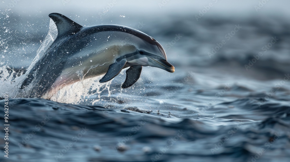 Fototapeta premium Dolphin Leaping Out of the Water.