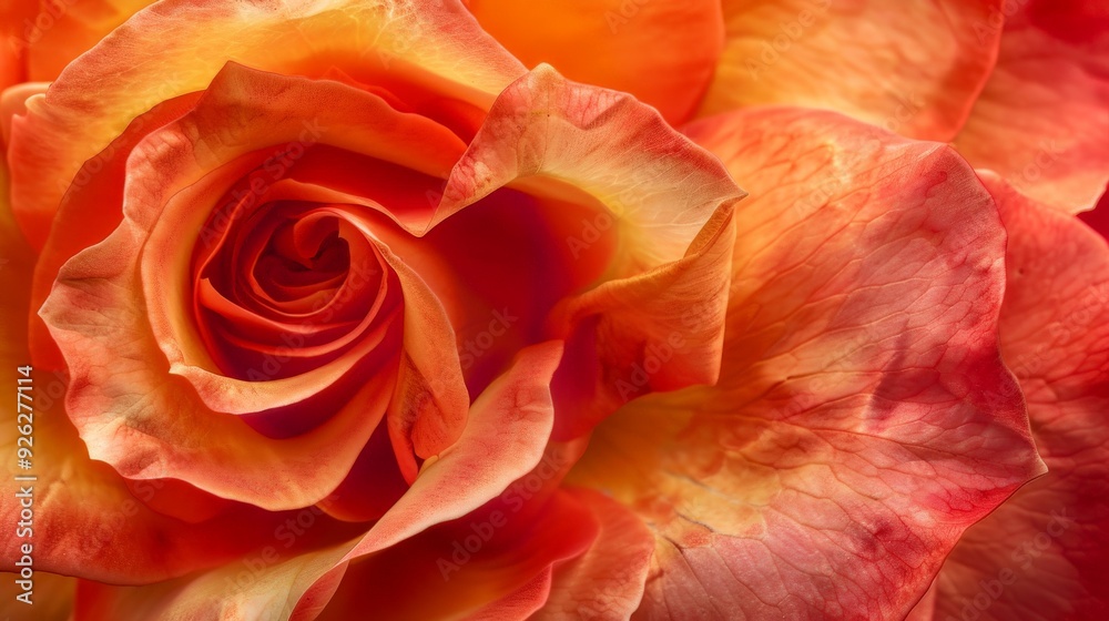 Close Up of Orange Rose Petals. Close Up of Orange Rose Petals.