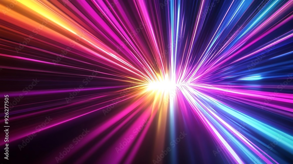 Abstract Background with Neon Lights in Purple, Yellow and Blue Colors Abstract Background with Neon Lights in Purple, Yellow and Blue Colors