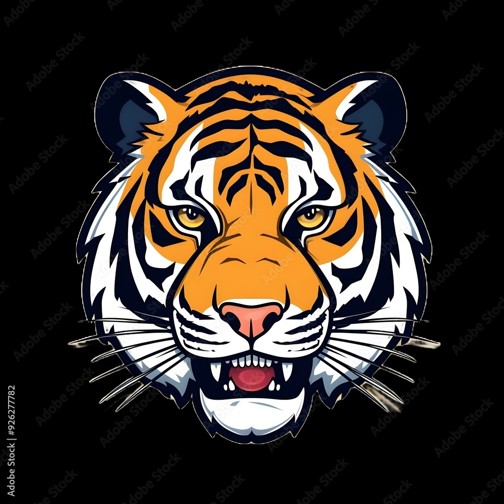 Fototapeta premium STICKER OF AN ANGRY TIGER