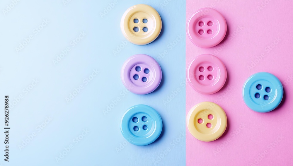 Colorful buttons on blue and pink background. Colorful buttons on blue and pink background.