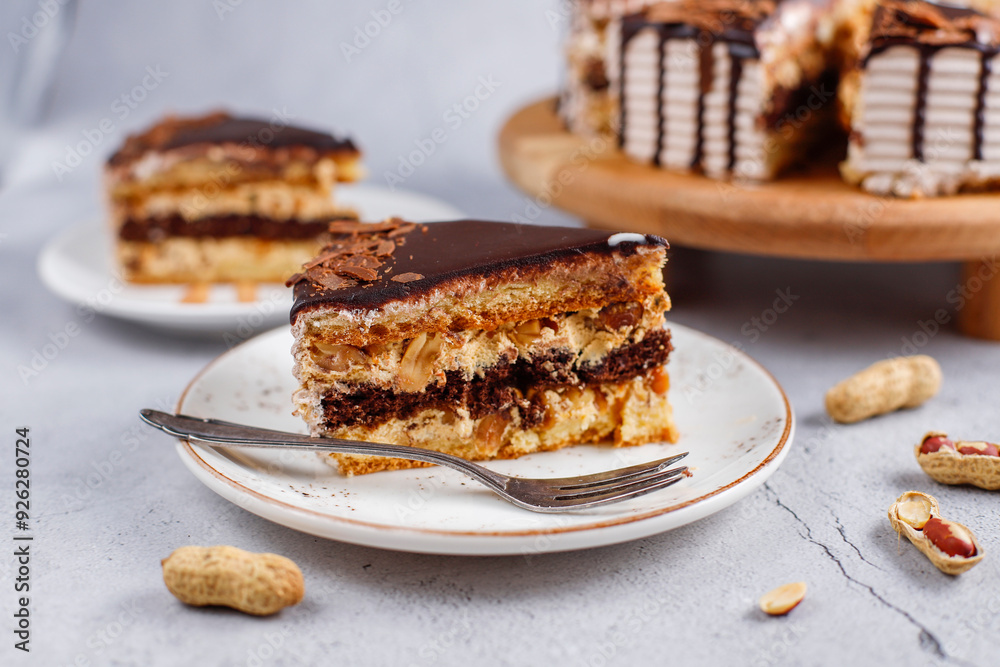Snickers cake with caramel, peanuts and buttercream. Snickers cake with caramel, peanuts and buttercream.