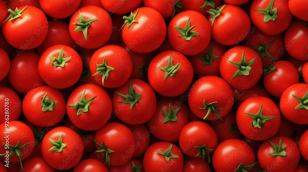 Colorful 3D abstract piece showcasing a seamless pattern of ripe tomatoes, forming a vibrant background full of depth and dimension Colorful 3D abstract piece showcasing a seamless pattern of ripe tomatoes, forming a vibrant background full of depth and dimension