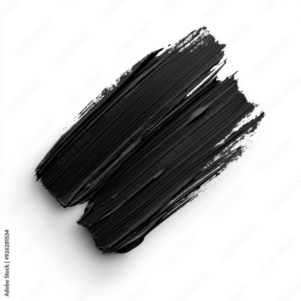 A black brush stroke on a white background A black brush stroke on a white background