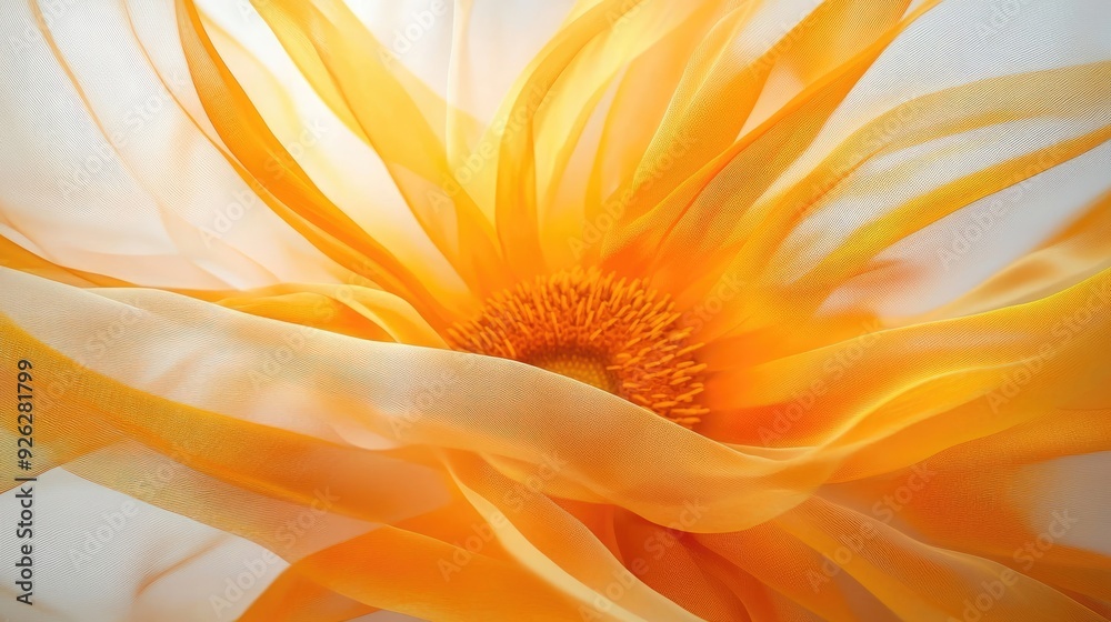 Dynamic geometric patterns interwoven with sunflower petals, set against a clean white background, creating a vibrant abstract design Dynamic geometric patterns interwoven with sunflower petals, set against a clean white background, creating a vibrant abstract design
