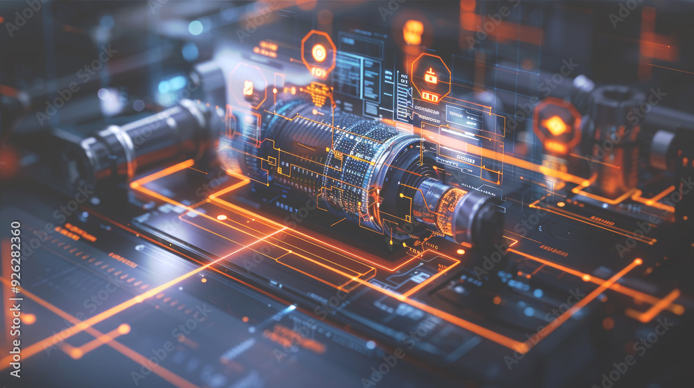 Futuristic engine core with interface. Futuristic engine core with interface.