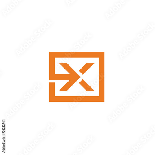 Initial Letter X Square logo design vector template