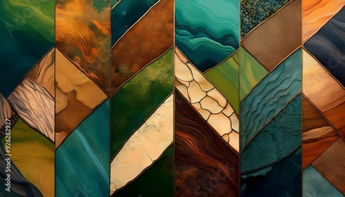 A collage of various natural earth textures mixed in beautiful abstract background photo