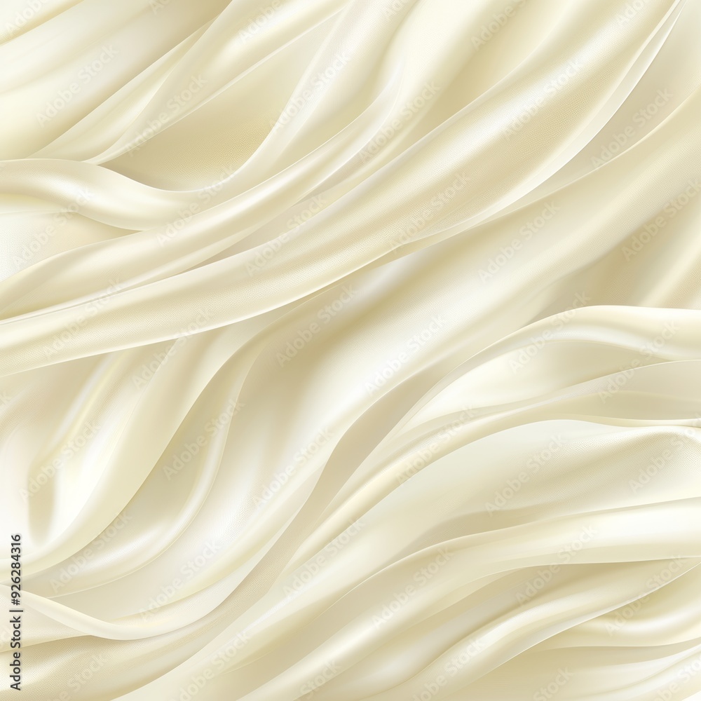 Obraz premium Flowing Shiny Satin Fabric Background with Waves and Folds, Elegant and Luxurious Textile Texture