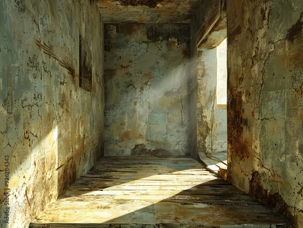 Abandoned Room with Sunbeams. Abandoned Room with Sunbeams.