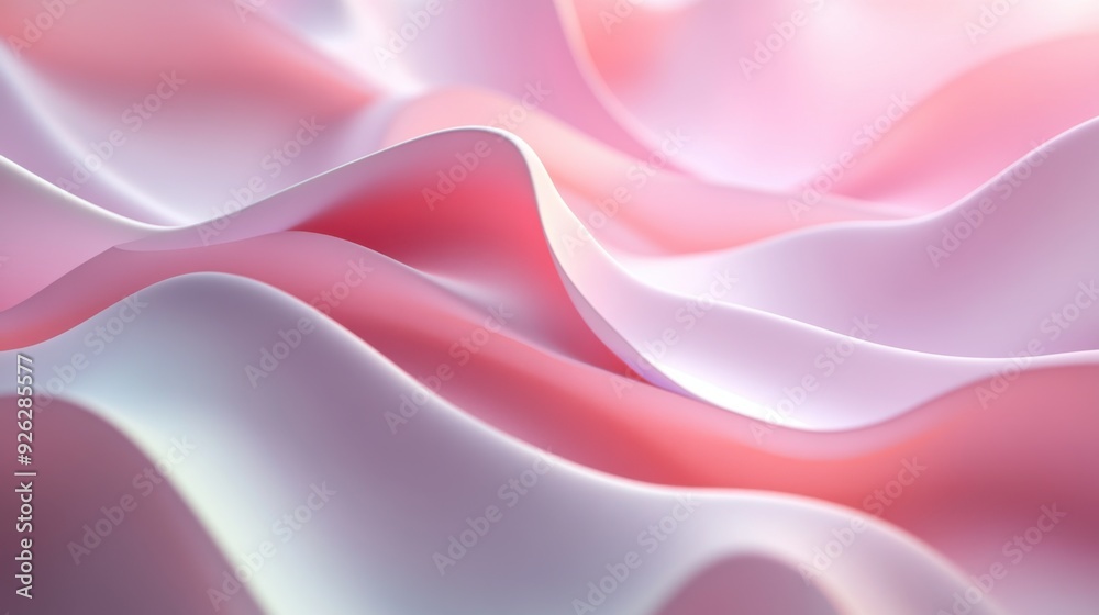 Fototapeta premium A stunning close-up of soft pastel fabric waves, showcasing delicate textures and smooth colors, perfect for design and creative projects.