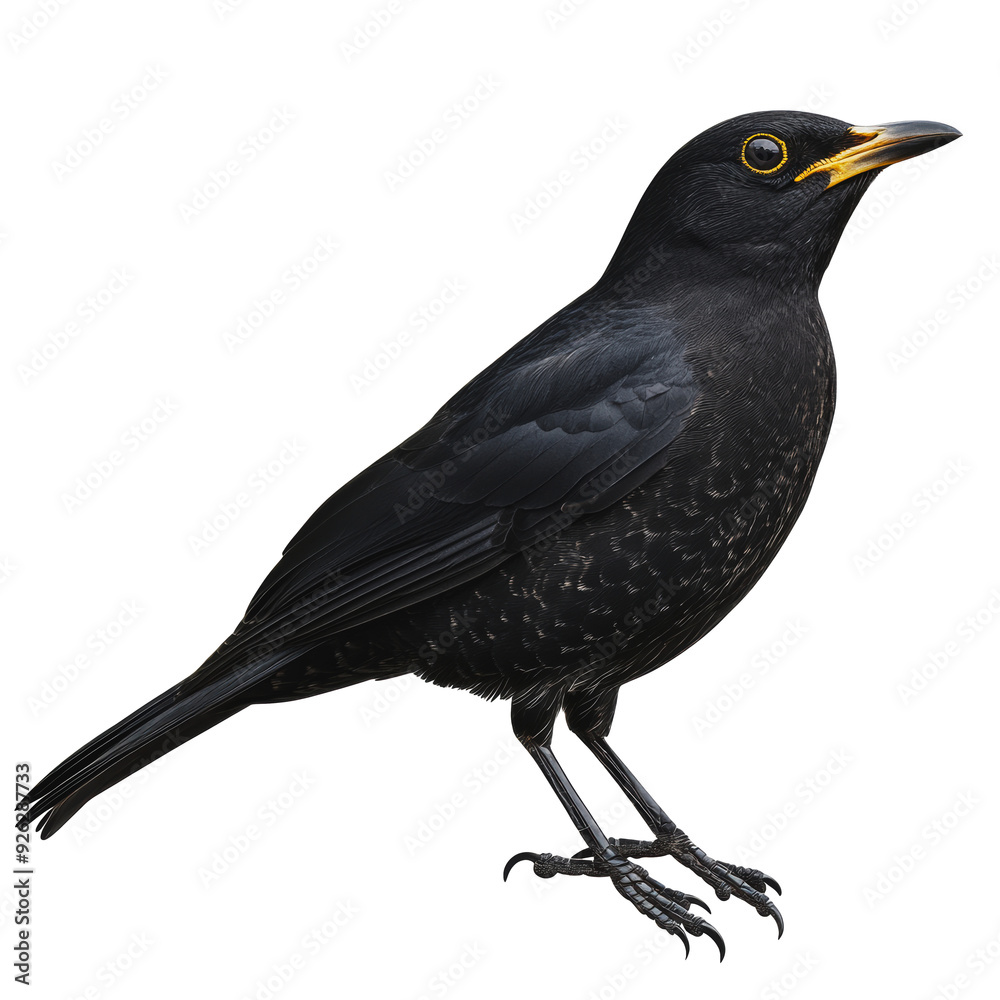 PNG Blackbird perched on a branch in a natural environment during daylight PNG Blackbird perched on a branch in a natural environment during daylight