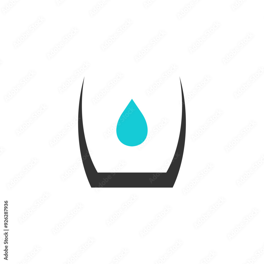 glass with water drop vector logo icon glass with water drop vector logo icon