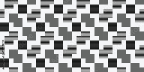 A contemporary geometric pattern adorned with striking black and gray tones, perfect for various design applications