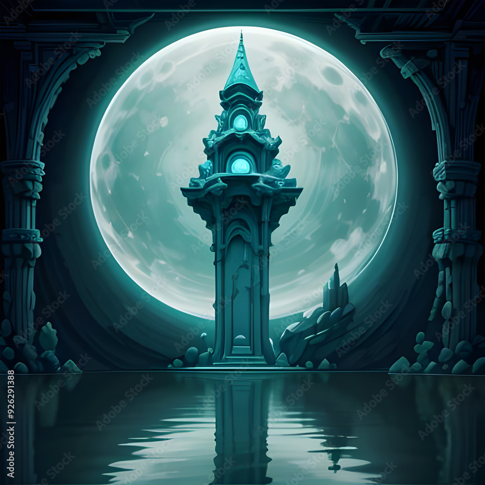 Fototapeta premium surreal landscapes in bluish tones