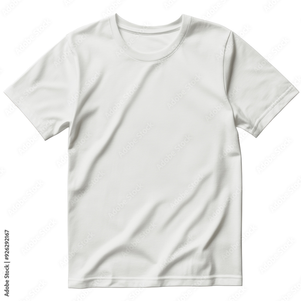PNG Simple white t-shirt on a flat surface in natural light showcasing its texture and design PNG Simple white t-shirt on a flat surface in natural light showcasing its texture and design