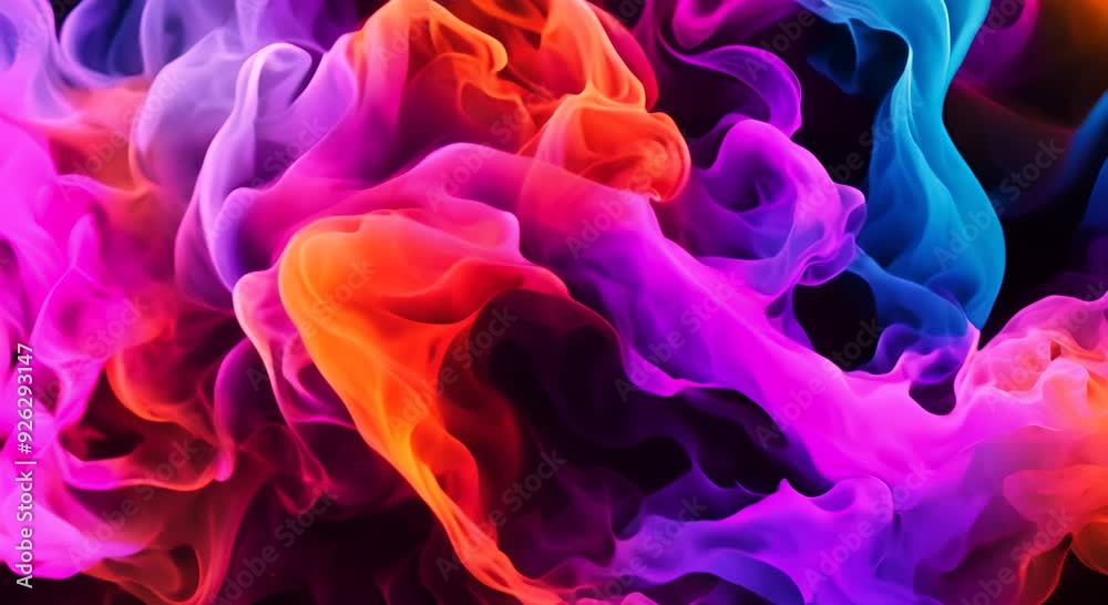 The vibrant smoke flows with grace, creating a captivating and ethereal visual experience that mesmerizes the viewer