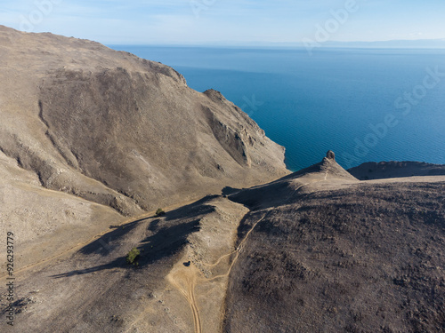 Lake Baikal. Angel Rock. Warm autumn days. photo