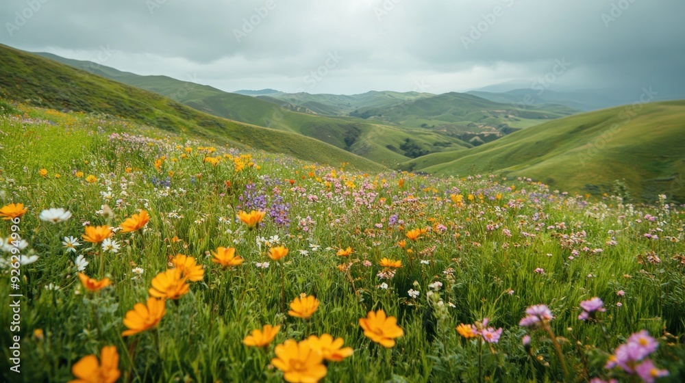 Wildflowers Blooming in a Mountain Meadow Wildflowers Blooming in a Mountain Meadow