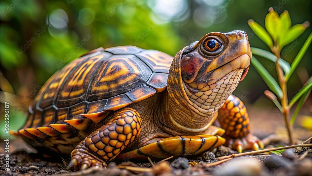 Obraz premium Close-up shot of a Coahuilan box turtle in its natural habitat