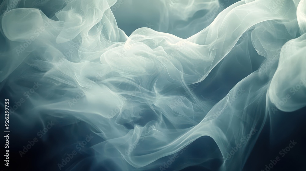 Obraz premium A serene abstract representation of smoke flowing gracefully, creating a mysterious and ethereal atmosphere in soft tones.