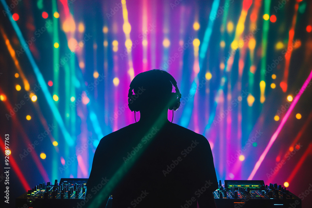 DJ Silhouette Neon Lights. DJ Silhouette Neon Lights.